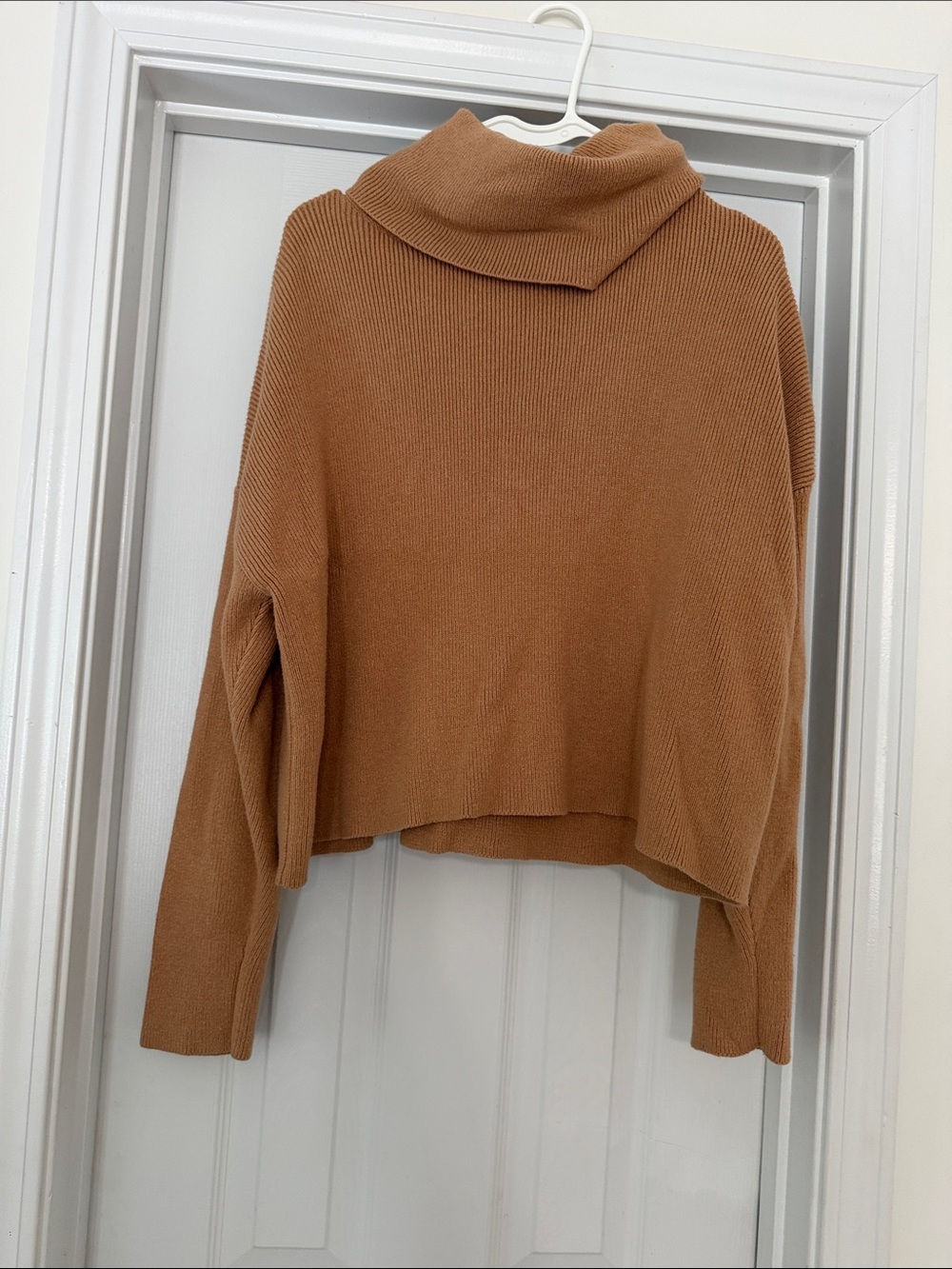 Lumiere Cropped Camel Turtleneck Sweater